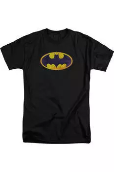 Футболка Batman Bm Neon Distress Logo с коротким рукавом для взрослых Gildan, черный