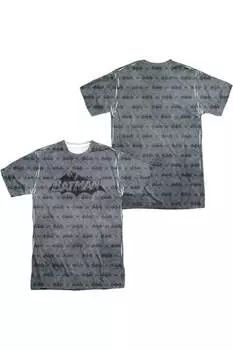 Футболка Batman Classic Bat Argyle (принт спереди/сзади) с коротким рукавом для взрослых из 100% полиэстера Gildan, белый