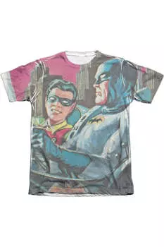 Футболка Batman Classic Tv Bat Signal для взрослых из полиэстера/хлопка с коротким рукавом / футболка Gildan, белый