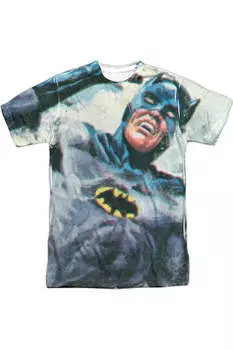 Футболка Batman Classic Tv Foliage с коротким рукавом для взрослых из полиэстера Gildan, белый