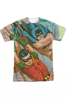 Футболка Batman Classic Tv Nightly Patrol с коротким рукавом для взрослых из полиэстера Gildan, белый