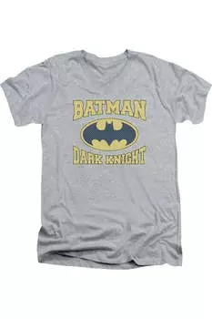 Футболка Batman Dark Knight с коротким рукавом и V-образным вырезом для взрослых Gildan, цвет athletic heather