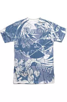 Футболка Batman Dark Protector с коротким рукавом для взрослых, 100% поли, с круглым вырезом Gildan, белый