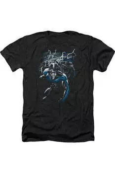 Футболка Batman Dynamic Duo для взрослых Heather Gildan, черный