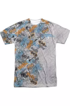 Футболка Batman Gotham Knight Sketchy с коротким рукавом для взрослых из полиэстера Gildan, белый