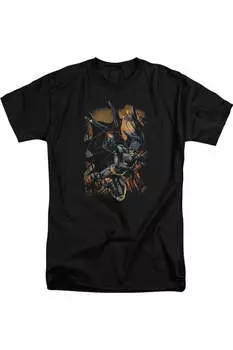 Футболка Batman Grapple Fire с коротким рукавом для взрослых Gildan, черный