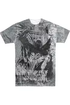 Футболка Batman Knight Life с коротким рукавом для взрослых из 100% полиэстера Gildan, белый