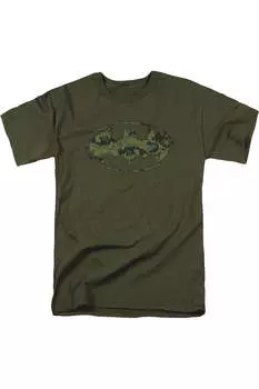 Футболка Batman Marine Camo Shield с коротким рукавом для взрослых Gildan, хаки