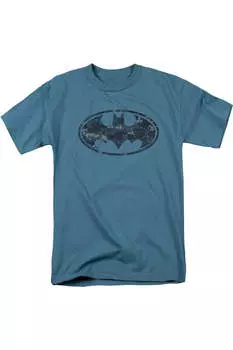 Футболка Batman Navy Camo Shield с коротким рукавом для взрослых Gildan