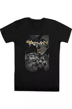 Футболка Batman One с коротким рукавом и V-образным вырезом для взрослых из премиального хлопка Gildan, черный