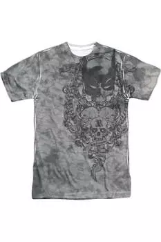 Футболка Batman Overtaken с коротким рукавом для взрослых из полиэстера Gildan, белый