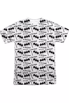 Футболка Batman Repeat Dark Knight с коротким рукавом для взрослых из 100% полиэстера Gildan, белый