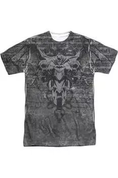 Футболка Batman Ride Free с коротким рукавом для взрослых из полиэстера Gildan, белый