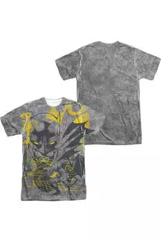 Футболка Batman Symbiotic (принт спереди/сзади) с коротким рукавом для взрослых, 100% полиэстер Gildan, белый