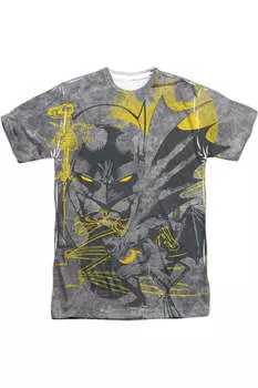 Футболка Batman Symbiotic с коротким рукавом для взрослых из 100% полиэстера Gildan, белый