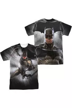 Футболка Batman V Superman Batman Light (принт спереди/сзади) с коротким рукавом для взрослых из полиэстера Gildan, белый