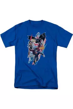 Футболка Batman V Superman Ripped Trio с коротким рукавом для взрослых Gildan, синий