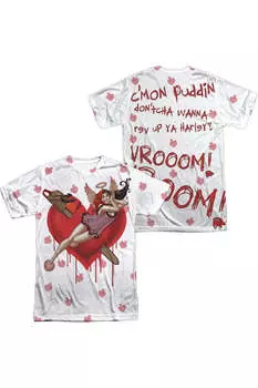 Футболка Batman Vroom с коротким рукавом для взрослых из полиэстера Gildan, белый