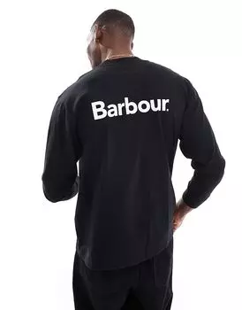 Футболка Bax с длинным рукавом черного цвета Barbour