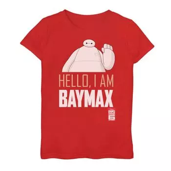 Футболка Baymax Hello для девочек 7–16 лет из сериала Disney's Big Hero 6 Licensed Character