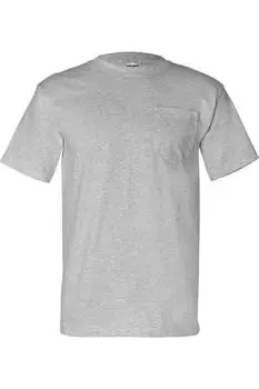 Футболка Bayside USA-Made с карманом, цвет dark ash