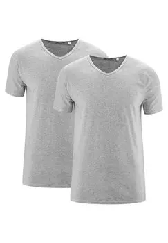 Футболка базовая 2PACK Living Crafts, цвет grey melange