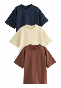 Футболка базовая 3 PACK Next, цвет berry navy blue cream
