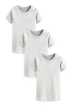 Футболка базовая 3 PACK STANDARD Next, цвет grey
