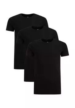 Футболка базовая 3 PACK WE Fashion, цвет black