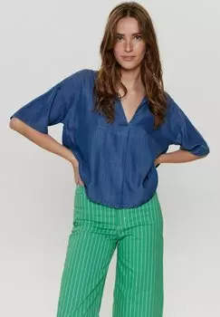 Футболка базовая ANDREA Nmph, цвет medium blue denim