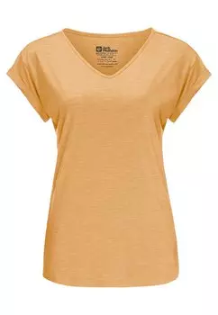 Футболка базовая CORAL COAST T W Jack Wolfskin, цвет honey yellow