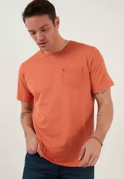 Футболка базовая CREW NECK POCKET Buratti, цвет cinnamon