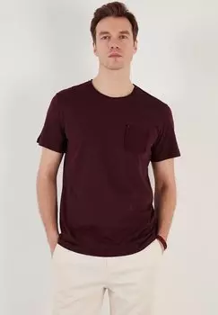 Футболка базовая CREW NECK POCKET Buratti, цвет maroon