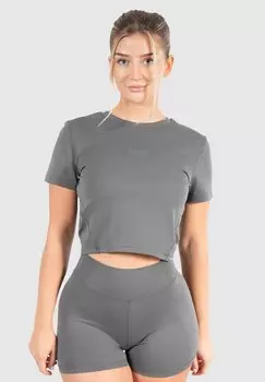 Футболка базовая CROP Smilodox, цвет dunkelgrau