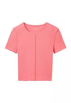 Футболка базовая CROPPED TOM TAILOR, цвет dull pink
