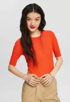 Футболка базовая Esprit, цвет bright orange
