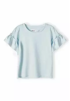 Футболка базовая FRILLED SLEEVES MINOTI, цвет light blue