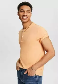 Футболка базовая HENLEY Esprit, цвет pastel orange