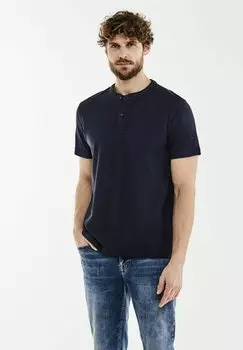 Футболка базовая HENLEY Street One MEN, цвет blau