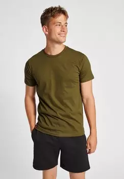 Футболка базовая Hummel, цвет dark olive
