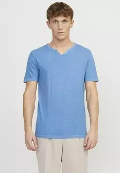 Футболка базовая JJESPLIT NECK TEE Jack & Jones, цвет pacific coast