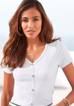 Футболка базовая Kurzarm LASCANA, белая