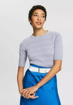 Футболка базовая KURZRMLIGER Esprit, цвет light blue lavender