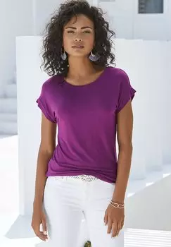 Футболка базовая LASCANA, цвет lila