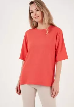 Футболка базовая LELA, коралловая