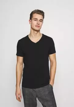 Футболка базовая LINCOLN V-NECK Casual Friday, цвет black