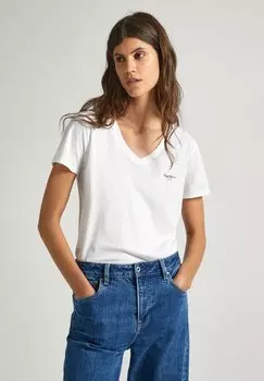 Футболка базовая LORETTE V NECK Pepe Jeans, цвет white