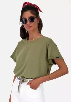 Футболка базовая MALAIKAAK A KURZARM alife & kickin, цвет sea kelp melange