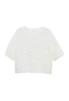 Футболка базовая Mango, белое кассе