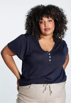 Футболка базовая MIT KURZEN SCHMETTERLINGSRMELN Paprika, цвет navy